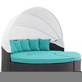 Modway Convene Canopy Outdoor Patio Daybed, Espresso Turquoise EEI-2173-EXP-TRQ-SET